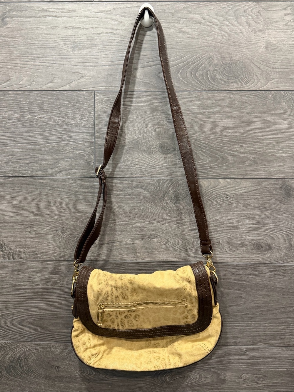 Women’s Tan and Brown Crossbody Bag